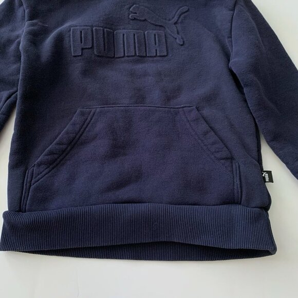 Puma Girl Navy Fleece Hoodie Sweatshirt 5T 6 years XS - Picture 3 of 7